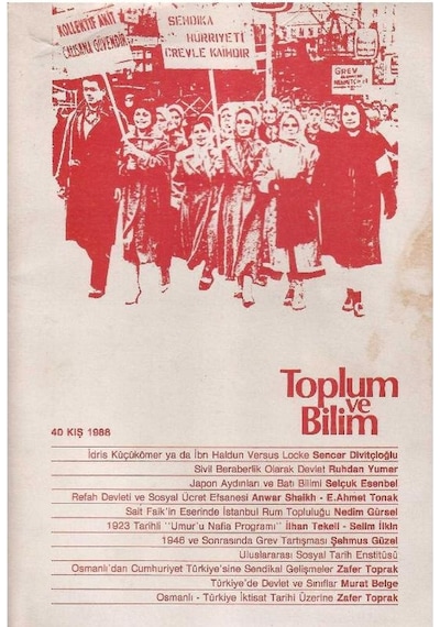 Toplum Ve Bilim 40 Kış 1988 Japon Aydınları Ve Batı Bilimi Türkiye'de Devlet Ve Sınıflar