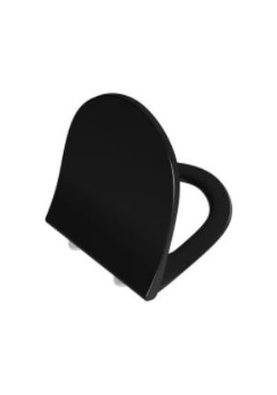 VitrA Sento Klozet Kapağı 130-070-009 Slim - Duroplast - Üstten Sıkmalı - Yavaş Kapanır - Metal Menteşeli - Siyah