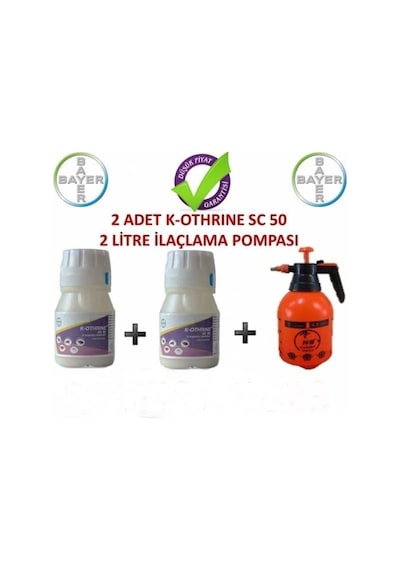 Bayer K-Othrine Sc 50 Genel Haşere Ilacı 2 X 50 Ml + Ilaçlama Pompası 2 L