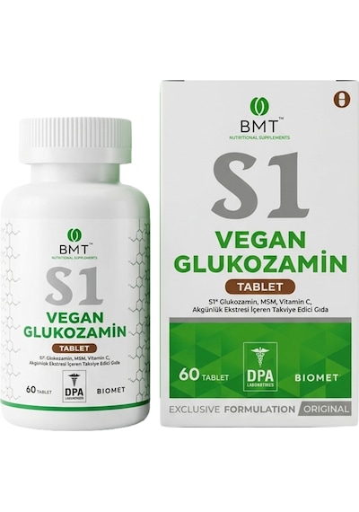 Bmt S1 Vegan Glukozamin Tablet - Msm, Vitamin C, Akgünlük - 60 Tablet Sku K176