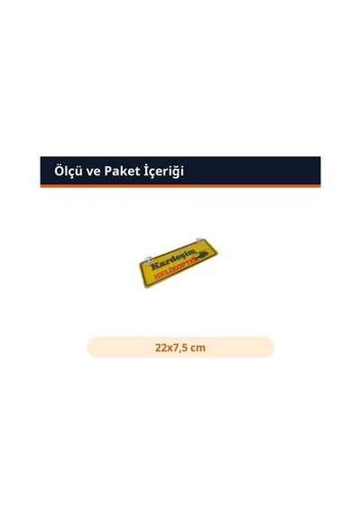 Trobus Vantuzlu Dekor Plaka Cam Süsü Kardeşim Helikopter Yazılı 22x7,5 Cm Sarı