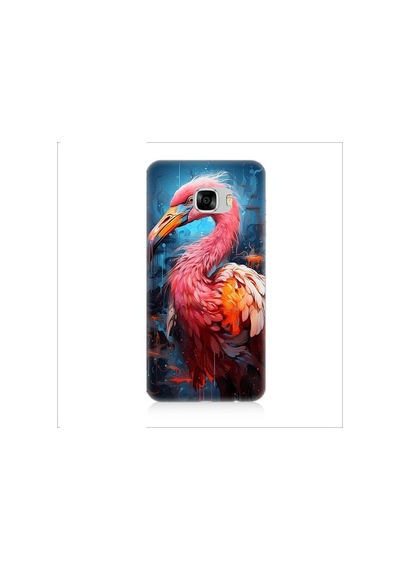 Samsung Galaxy C5 Uyumlu Pembe Albatros Kuş Desenli Silikon Kılıf