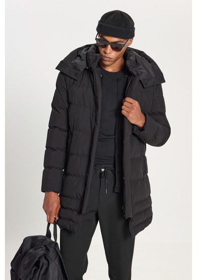 Ac&Co / Altınyıldız Classics Erkek Sıyah Standart Fit Normal Kesim Çıkma Kapüşon Dik Yaka Yan Cepli Kaban Sıyah Siyah Ac&Co / Altınyıldız Classics Erkek Sıyah Standart Fit Normal Kesim Çıkma Kapüşon Dik Yaka Yan Cepli Kaban Sıyah Siyah
