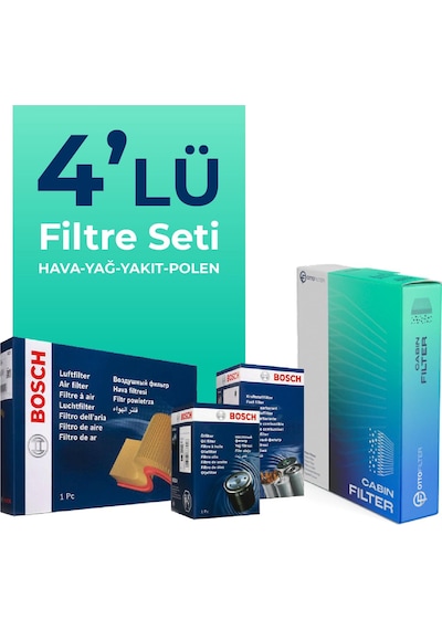Bosch Renault Symbol 1.5 Dizel Filtre Bakım Seti (2009-2013) 4 Lü
