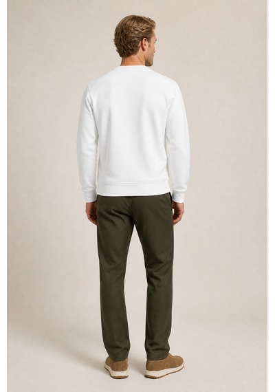 Redline Clavin Erkek Regular Fit Yeni Sezon Pamuklu Sweatshirt Beyaz