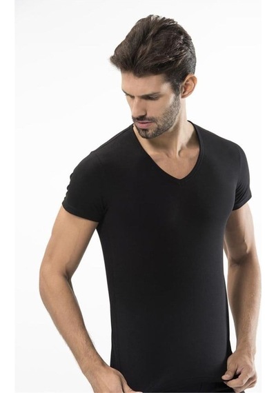 Türen 172 Likralı Erkek T-shirt-sıyah Siyah