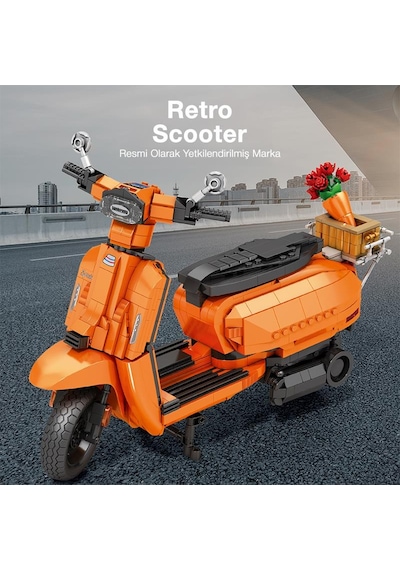 Reobrix Creator 11036 Retro Scooter Lambretta V200 Special Turuncu Yaratıcı Yapı Blok Seti Building Blocks - 1169 Parça