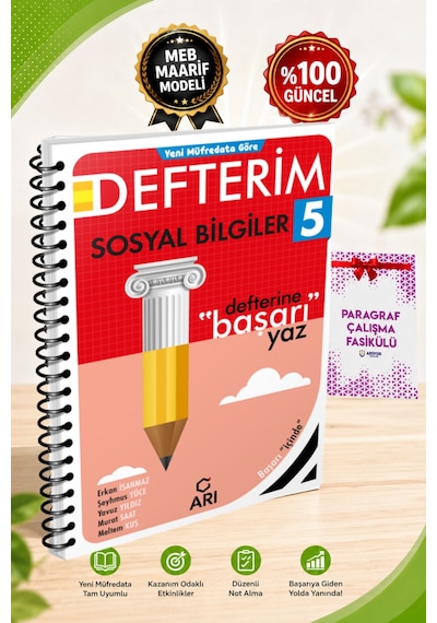 Arı Yayınları 5. Sınıf Sosyal Bilgiler Defteri Maarif Model Güncel Baskı