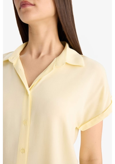 DeFacto Regular Fit Basic Düz Viskon Kısa Kollu Gömlek N7819AZ25SPYL155