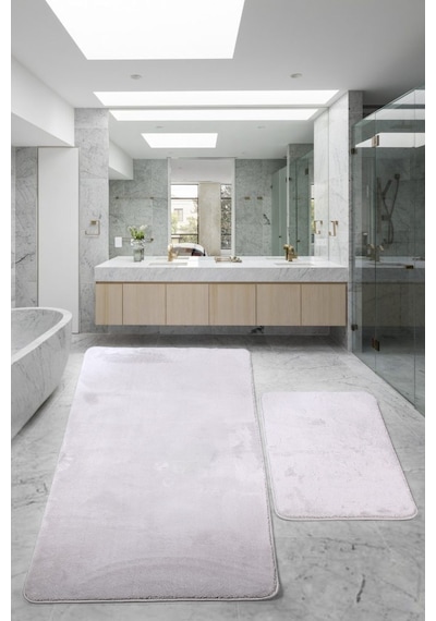 Relax Gri 80x150 + 50x80 Cm Büyük Ebat 2'li Banyo Halısı Paspası Antrasit