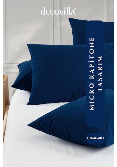 Micro Fermuarlı Yastık Alezi 50x70 Sıvı Geçirmez Lacivert