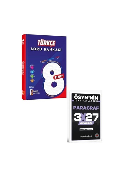 İsem 2027 8. Sınıf Türkçe Soru Bankası+ Evp Akademi Paragraf