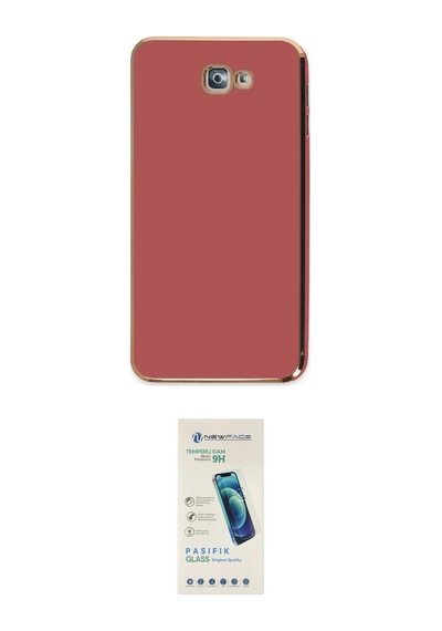 Cep Samsung Uyumlu Galaxy J7 Prime Kılıf Yankı Serisi İkili Koruma Seti Najmaddin Pembe