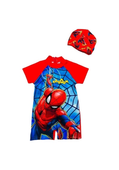 Lolliboomkids Erkek Çocuk Spiderman Baskı Detay Hassas Ten Kısa Kollu Şortlu Mayo Takımı Tek Parça Sezon 2022