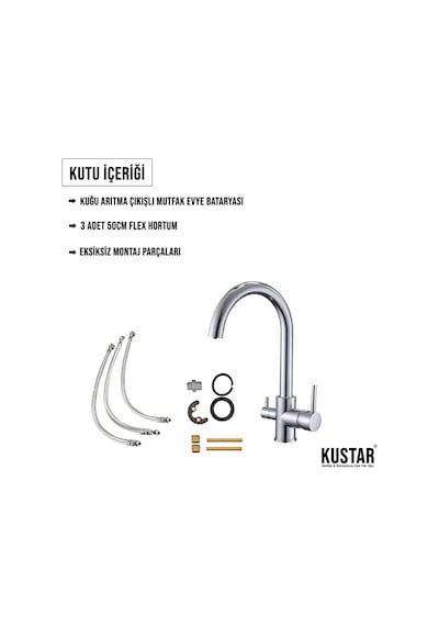 Kuğu Model Arıtma Çıkışlı Mutfak Eviye Bataryası