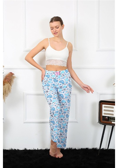 Akbeniz Kadın Pamuklu Alt Pijama 27469 - S Mavi