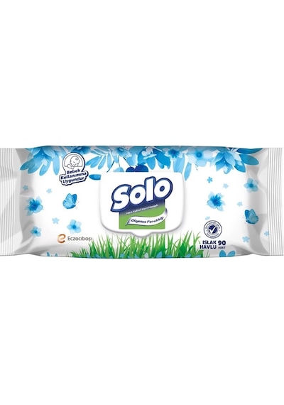 Solo Okyanus Ferahlığı Islak Havlu Bebek Kullanımına Uygun 90'Lı