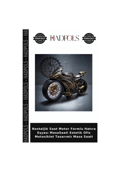 Nostaljik Saat Motor Formlu Hatıra Eşyası Masasaati Estetik Ofis Motosiklet Tasarımlı Masa Saati Çok Renkli