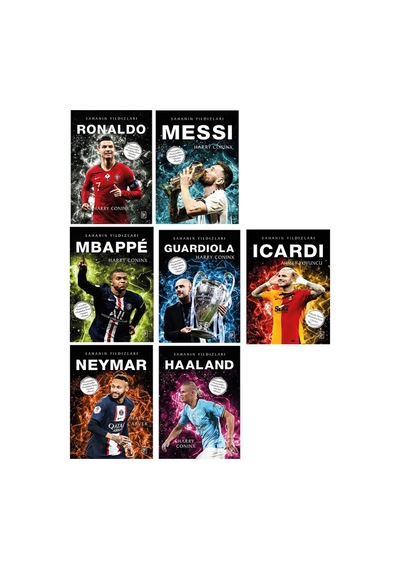 Sahanın Yıldızları Ronaldo - Messi - İcardi Poster Sticker Futbolcu Kartı Hediyeli Toplam 7 Kitap