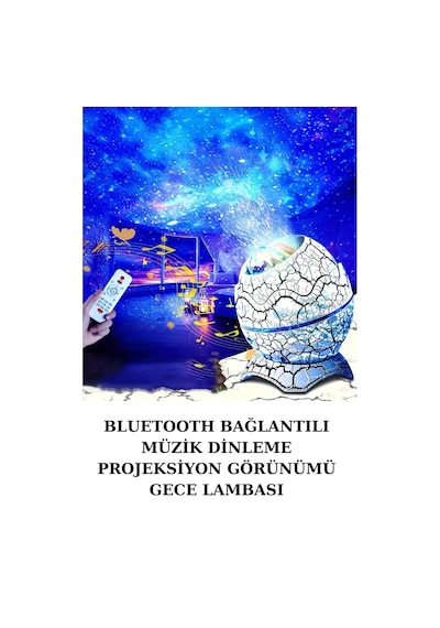 Mey İthalat Dinozor Yumurtası Gece Masa Lambası Bluetooth Hoparlör 14 Renk Seçeneği Renkli