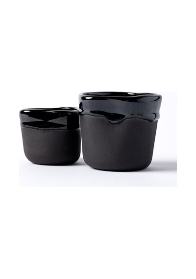 Must Siyah/mavi Stoneware Hareli El Yapımı Mug & Türk Kahvesi Karışık 2li Set 8636 Siyah Mavi