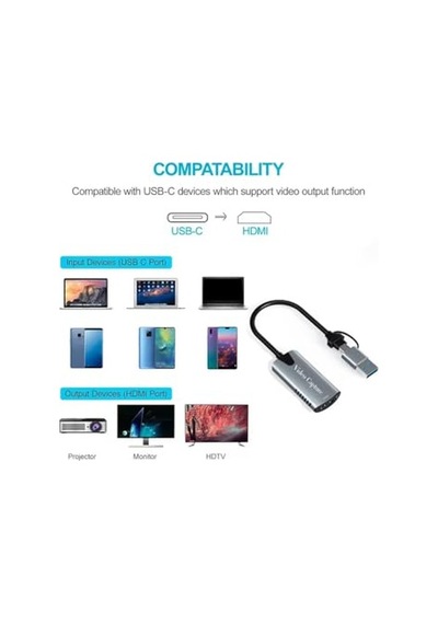 Type-c Usb A To 4k 60hz 1080p Hdmı Video Capture Hub