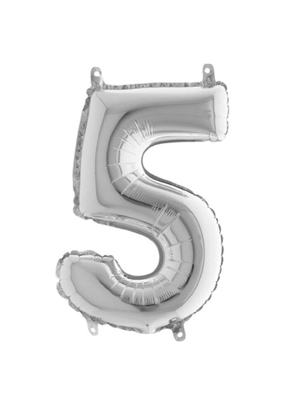 Gümüş Folyo Balon 5 Rakamı 40 CM