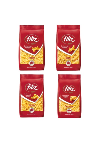 Filiz Makarna 500 Gram 4 Adet Fiyonk Burgu Yüksük İnce Uzun