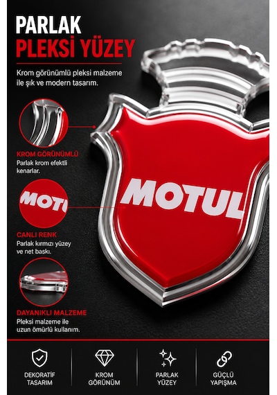 2 Adet Krom Görünümlü Pleksi Arma Oto Dekoratif Etiket Çiftli Set 5,5x3,5 Cm Beyaz-Kirmizi