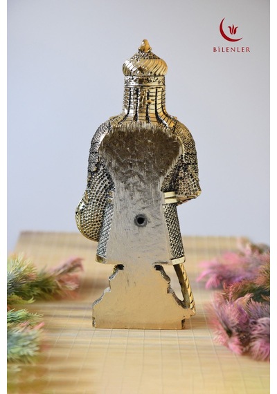 Fetih Zırh Ayetel Kürsi Biblo 11x27 Cm Orta Boy Gümüş Renk Metal Dekoratif Aksesuar Sarı