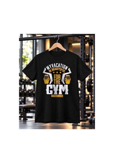 Segungear Gym Vacation Erkek Regular Fit Baskılı Spor Tişört Siyah - 931647575 Siyah
