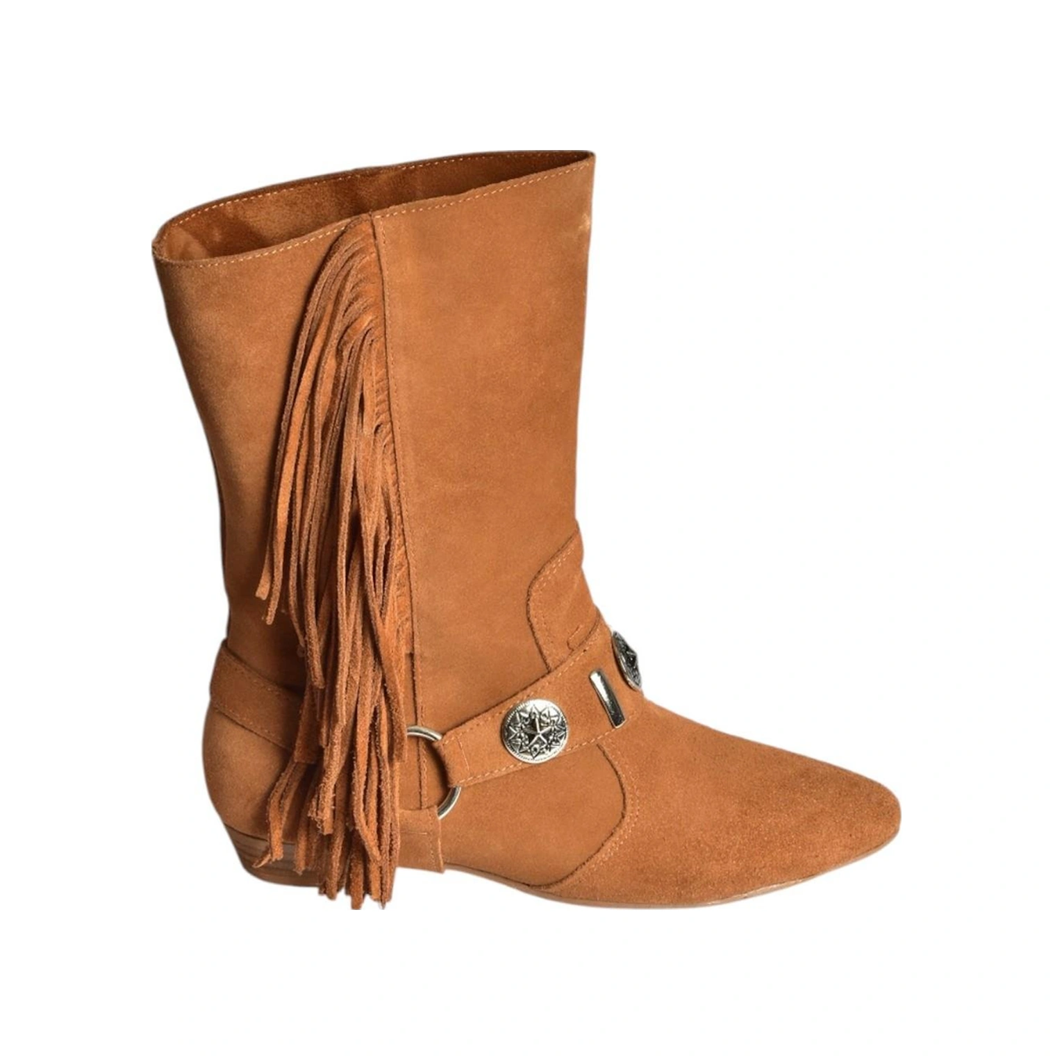 Fox Shoes V380625502 Taba Süet Püskül Detaylı Kadın Bot Taba-Süet