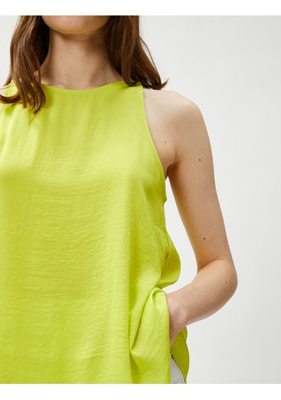 Koton Basic Atlet Kolsuz Halter Yaka Sarı 3sak30023pw Sarı
