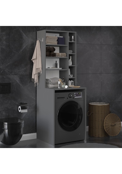 Asra Trend Çamaşır Makinesi Üstü Banyo Dolabı BD-03 %100 MDF Çok Amaçlı Düzenleyici Raf Antrasit Asra Trend Çamaşır Makinesi Üstü Banyo Dolabı BD-03 %100 MDF Çok Amaçlı Düzenleyici Raf Antrasit
