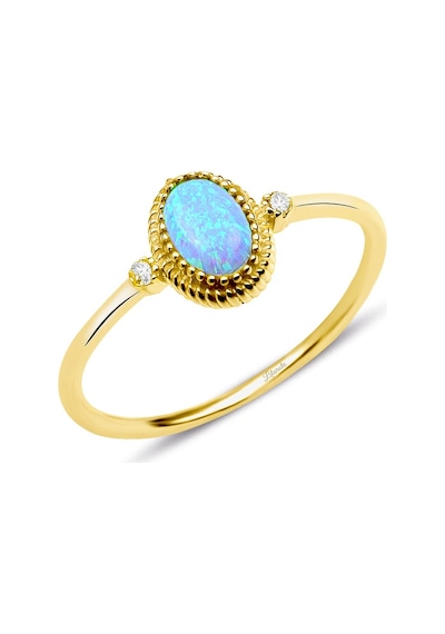 Mavi Opal Taşlı Oval Trend Yüzük