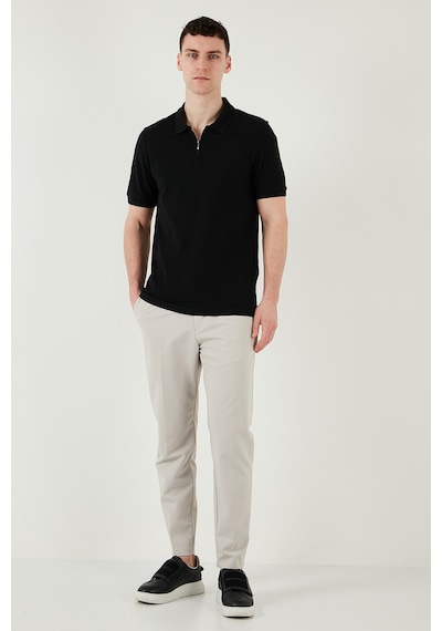 Buratti Pamuklu Regular Fit Yarım Fermuarlı 3'Lü Paket Erkek Polo Yaka T Shirt 5903008S3 Siyah-Indigo-Nefti