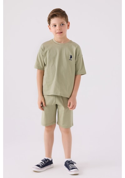 U.S. Polo Assn. Erkek Çocuk Açık Haki Bermuda Takımı 5274-43668 Açık Haki