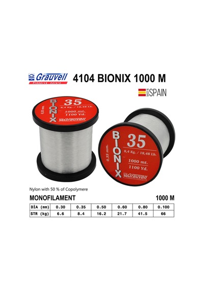 Grauvell Bionix 1000m Monofilament Misina '+001