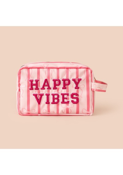 Living Happy Vibes Kozmetik Çantası - Pembe - 21x12x8 Cm
