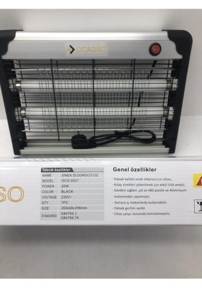 Mor Işıklı Tavana Askılı Uv 20w Sinek Öldürücü Elektronik Cız Cihazı Sivrisinek+tüm Uçan Haşere