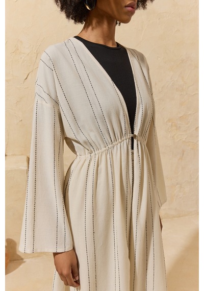 Aker Naturel Çizgili Kimono Naturel Naturel