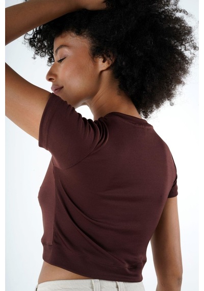 Alexandergardı Bisiklet Yaka Crop T-shirt B24-326a 001
