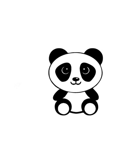 Oturan Bekleyen Sevimli Pandacık Sticker 17Cm