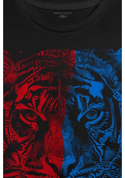 Vahşi Kaplan Kafası Bordo Mavi Trabzon Tiger Baskılı Tişört Unisex T-shirt 001 Vahşi Kaplan Kafası Bordo Mavi Trabzon Tiger Baskılı Tişört Unisex T-shirt 001