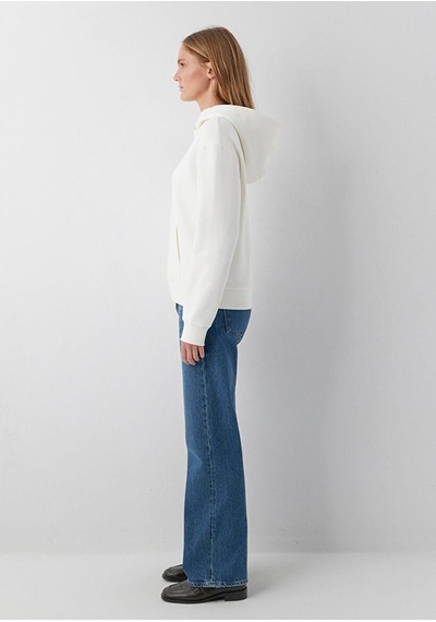 Mavi Kapişonlu Sweatshırt Hindistan Cevizi Kırık Beyaz Kadın Sweatshirt M167299-80194