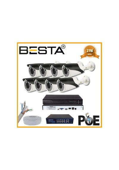5 Mp 1440p 8 Kameralı Ip Poe Güvenlik Seti