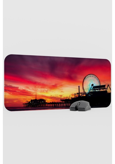 Santa Monica Kaliforniya Abd V1 70x30 Xl Gaming Kauçuk Kaymaz Taban Mouse Pad Fare Altlığı