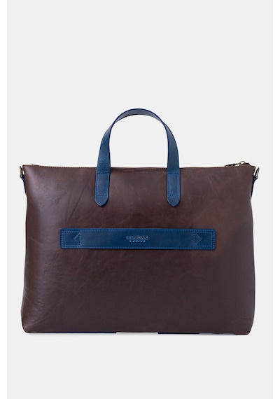 Brice Hakiki Deri Unisex 15,6" Tek Bölmeli Dizüstü Bilgisayar Çantası Kahve