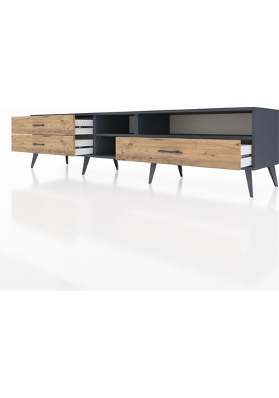 Hyperion Tv Ünitesi 2 Raflı 3 Çekmeceli 220x44x51 Antrasit-antrasit/çam Antrasıt/atlas Çam - Antrasıt Hyperion Tv Ünitesi 2 Raflı 3 Çekmeceli 220x44x51 Antrasit-antrasit/çam Antrasıt/atlas Çam - Antrasıt