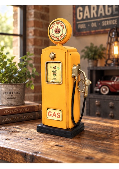 Mnk Home Dekoratif Metal Yakıt Pompası Kumbara Vintage Retro Eskitme Tasarım Renk